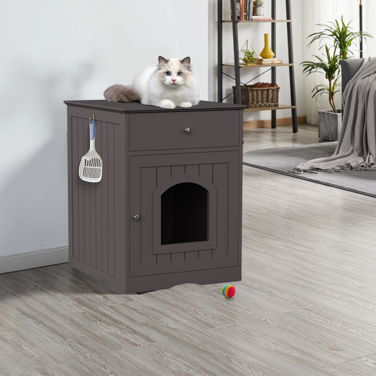 Cat door for litter clearance box